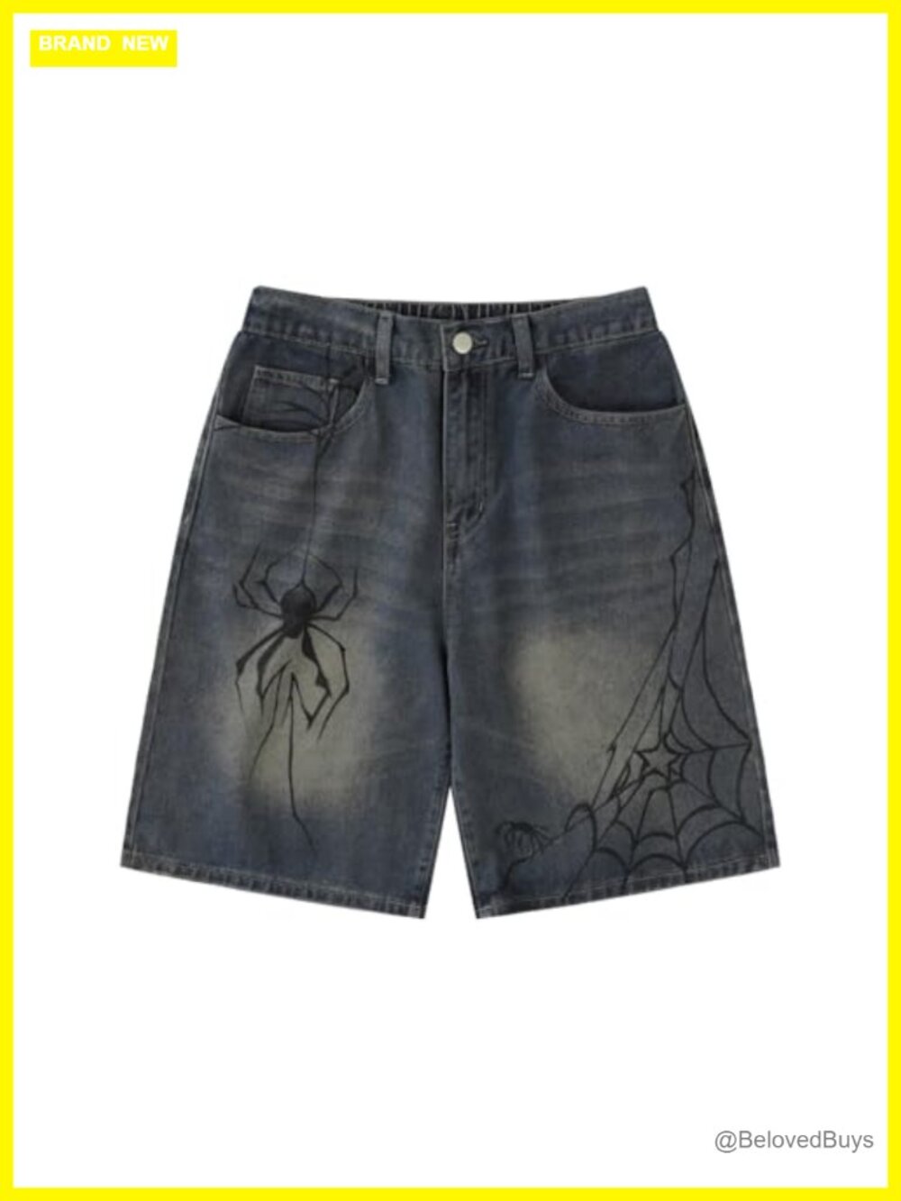 Denim Shorts Summer Loose Straight Leg Baggy Jean Shorts Grunge Streetwear